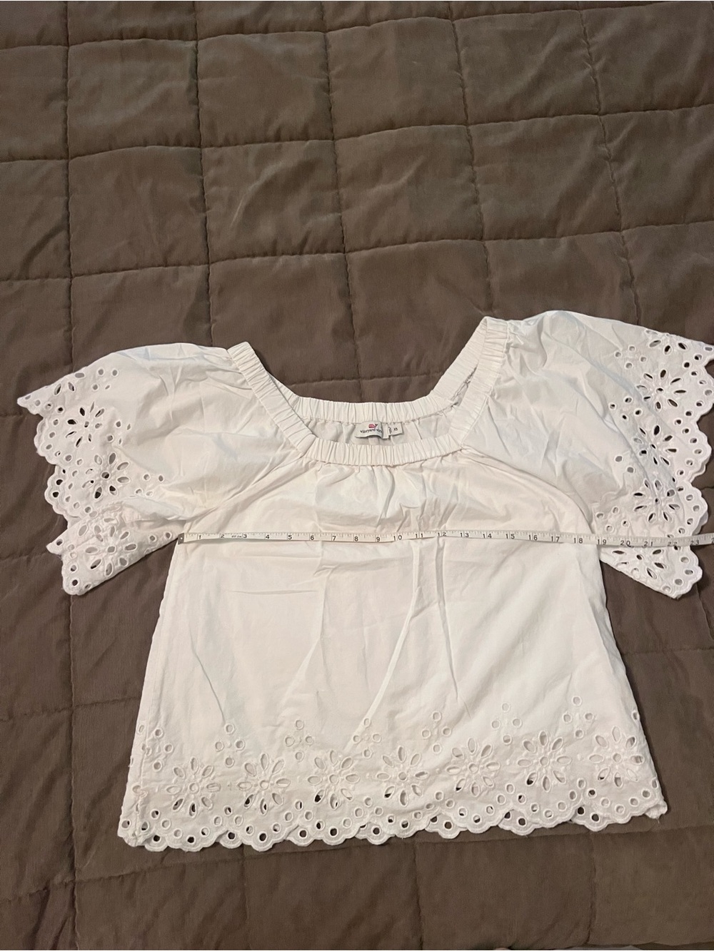 Vineyard Vines White Eyelet Off-Shoulder Blouse